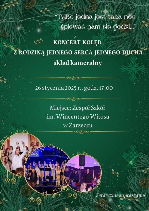 KONCERT KOLĘD Z RODZINĄ JEDNEGO SERCA JEDNEGO DUCHA W ZARZECZU