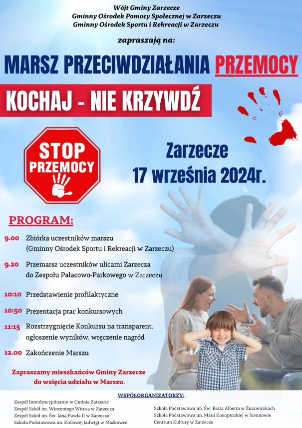 MARSZ PRZECIWDZIAŁANIA PRZEMOCY "KOCHAJ- NIE KRZYWDŹ"