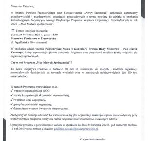 ZAPROSZENIE NA SPOTKANIE KONSULTACYJNE DLA ORGANIZACJI POZARZĄDOWYCH