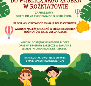 REKRUTACJA DO PUBLICZNEGO ŻŁOBKA W ROŻNIATOWIE
