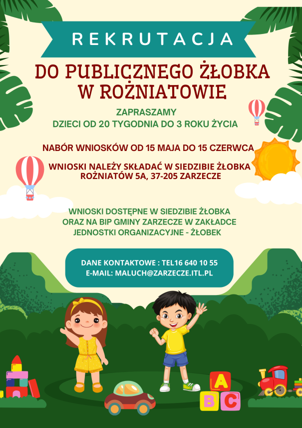REKRUTACJA DO PUBLICZNEGO ŻŁOBKA W ROŻNIATOWIE
