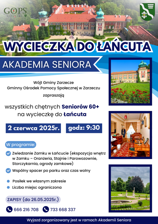 WYCIECZKA DO ŁAŃCUTA DLA SENIORÓW 60+