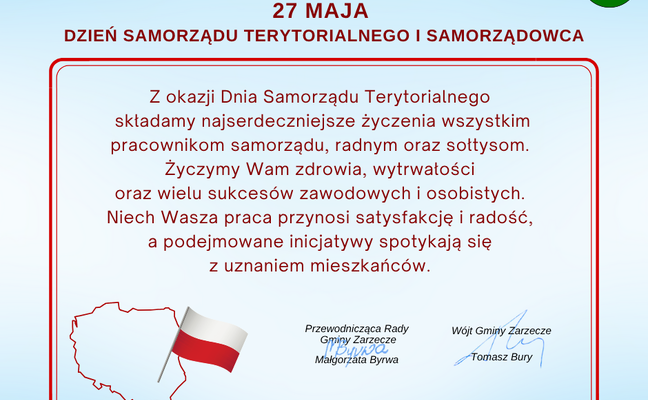 27 MAJA DZIEŃ SAMORZĄDU TERYTORIALNEGO I SAMORZĄDOWCA