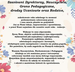 WAKACYJNE ŻYCZENIA OD WÓJTA GMINY ZARZECZE