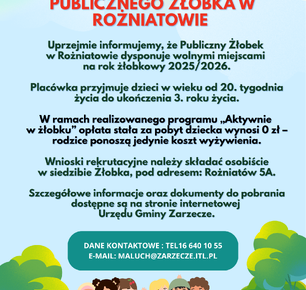 NABÓR UZUPEŁNIAJĄCY DO PUBLICZNEGO ŻŁOBKA W ROŻNIATOWIE
