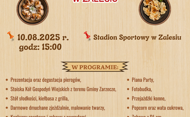 GMINNE ŚWIĘTO PIEROGA POŁĄCZONE Z PIKNIKIEM RODZINNYM W ZALESIU