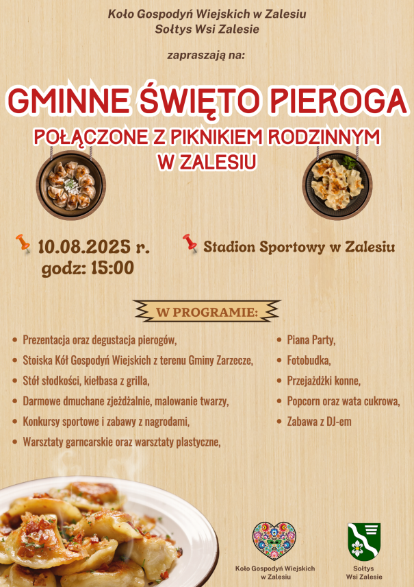 GMINNE ŚWIĘTO PIEROGA POŁĄCZONE Z PIKNIKIEM RODZINNYM W ZALESIU