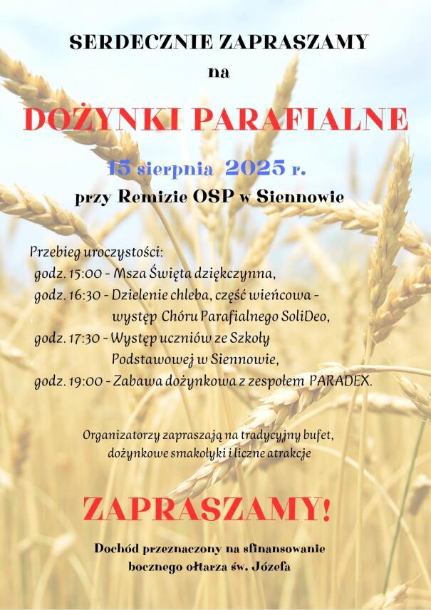 DOŻYNKI PARAFIALNE W SIENNOWIE