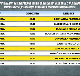 HARMONOGRAM ZEBRAŃ WIEJSKICH - WRZESIEŃ 2025