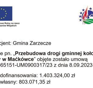 PRZEBUDOWA DROGI GMINNEJ W MAĆKÓWCE
