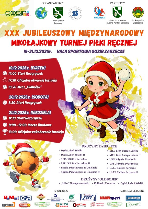 XXX JUBILEUSZOWY MIĘDZYNARODOWY MIKOŁAJKOWY TURNIEJ PIŁKI RĘCZNEJ W ZARZECZU