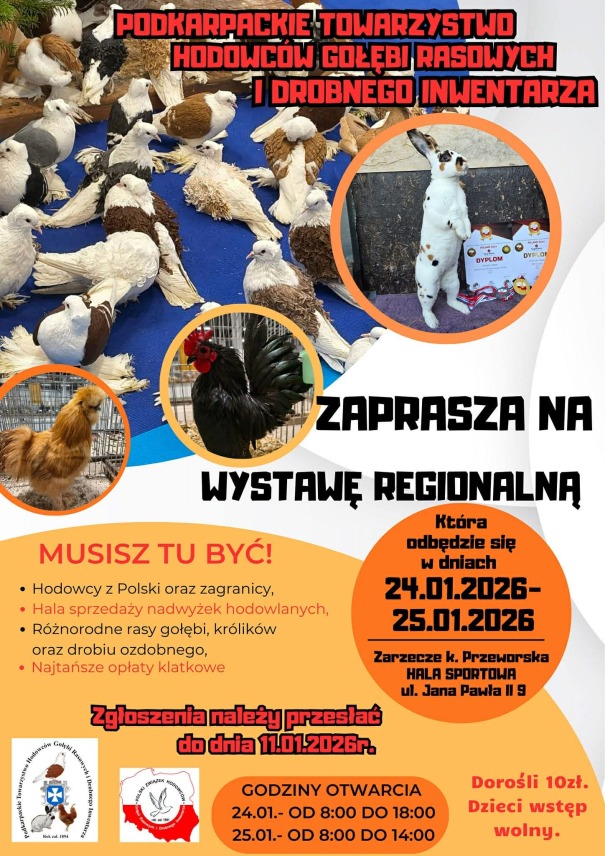 REGIONALNA WYSTAWA GOŁĘBI RASOWYCH I DROBNEGO INWENTARZA W ZARZECZU