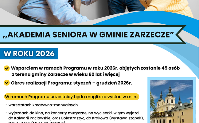 „AKADEMIA SENIORA W GMINIE ZARZECZE” W ROKU 2026