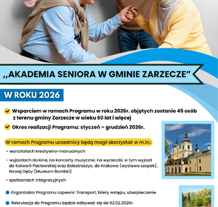 „AKADEMIA SENIORA W GMINIE ZARZECZE” W ROKU 2026