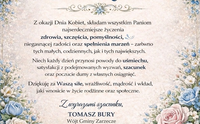 ŻYCZENIA Z OKAZJI DNIA KOBIET