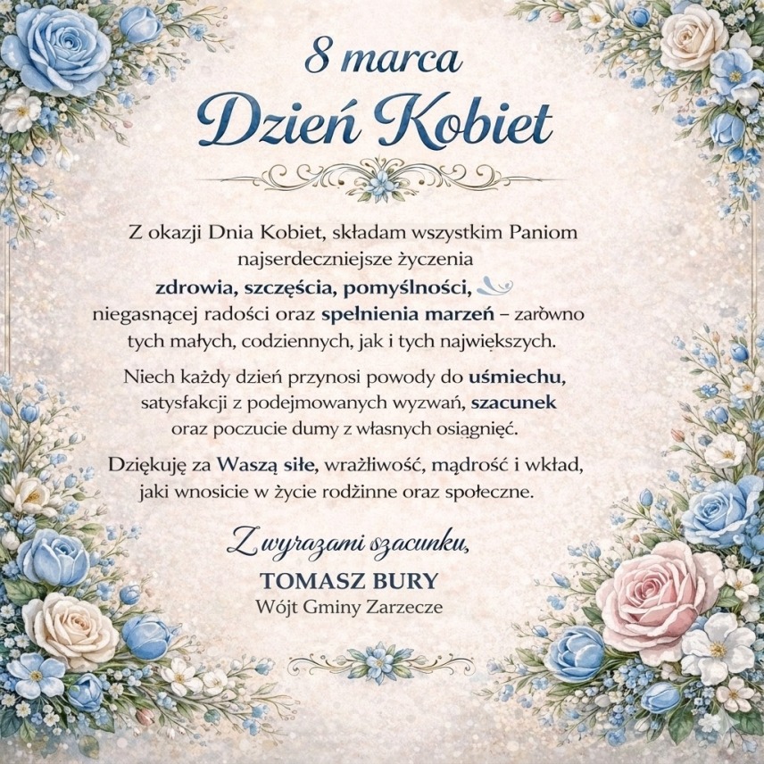 ŻYCZENIA Z OKAZJI DNIA KOBIET