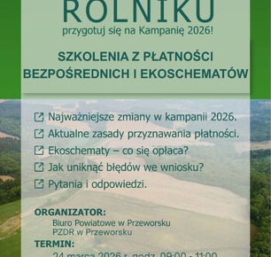SZKOLENIA Z PŁATNOŚCI BEZPOŚREDNICH I EKOSCHEMATÓW