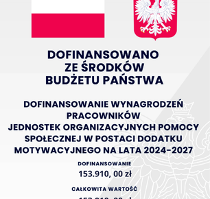 DOFINANSOWANIE WYNAGRODZEŃ PRACOWNIKÓW JEDNOSTEK ORGANIZACYJNYCH POMOCY SPOŁECZNEJ W POSTACI DODATKU MOTYWACYJNEGO NA LATA 2024–2027