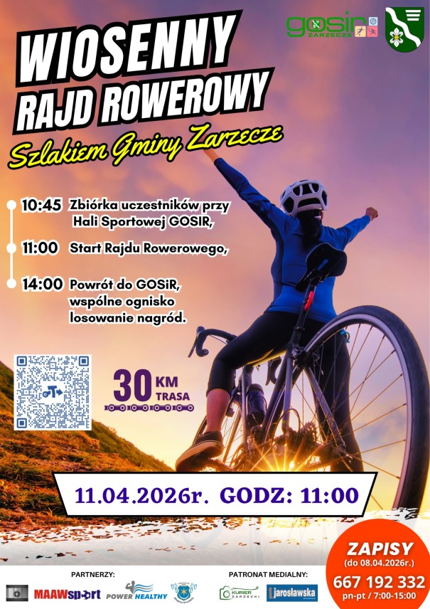 WIOSENNY RADJ ROWEROWY SZLAKIEM GMINY ZARZECZE - ZAPOWIEDŹ