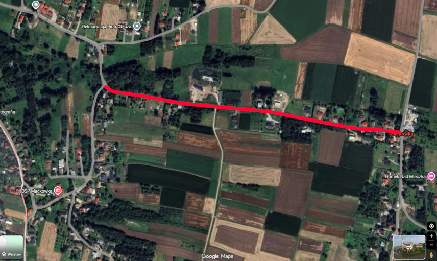 UTRUDNIENIA W RUCHU DROGOWYM W MIEJSCOWOŚCI MAĆKÓWKA