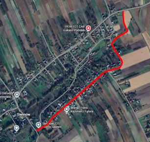 UTRUDNIENIA W RUCHU DROGOWYM W MIEJSCOWOŚCI SIENNÓW