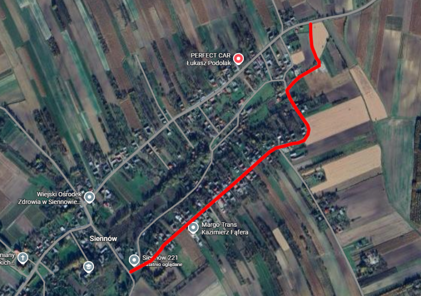 UTRUDNIENIA W RUCHU DROGOWYM W MIEJSCOWOŚCI SIENNÓW