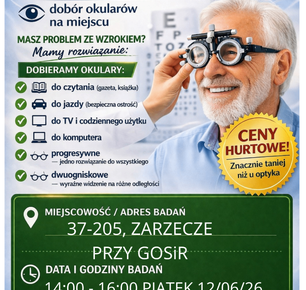 BEZPŁATNE BADANIE WZROKU W ZARZECZU