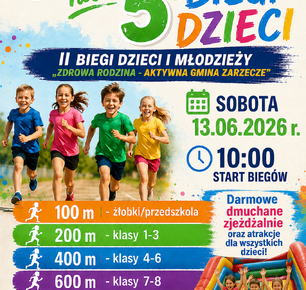 II BIEGI DZIECI I MŁODZIEŻY - ZARZECZE NA 5 ,,ZDROWA RODZINA - AKTYWNA GMINA ZARZECZE"