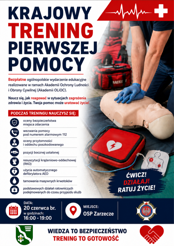 KRAJOWY TRENING PIERWSZEJ POMOCY W ZARZECZU