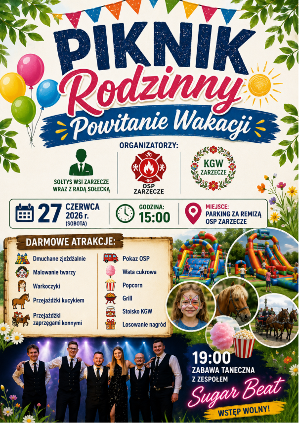PIKNIK RODZINNY POWITANIE WAKACJI W ZARZECZU