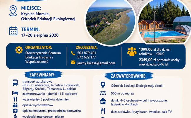 KOLONIA DLA DZIECI Z DOFINANSOWANIEM KRUS