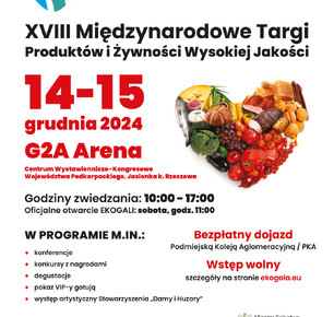 EKOGALA- MIĘDZYNARODOWE TARGI PRODUKTÓW I ŻYWNOŚCI WYSOKIEJ JAKOŚCI