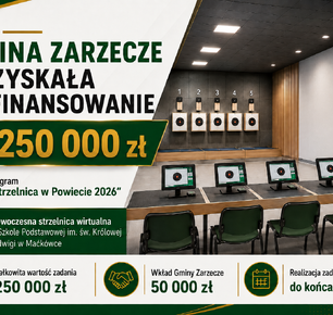 GMINA ZARZECZE OTRZYMAŁA DOFINANSOWANIE NA UTWORZENIE WIRTUALNEJ STRZELNICY W SZKOLE PODSTAWOWEJ W MAĆKÓWCE